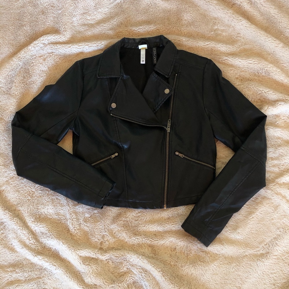 Selena Gomez Adidas Black Pleather Jacket